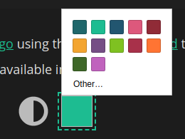 HTML color picker with 12 presets.